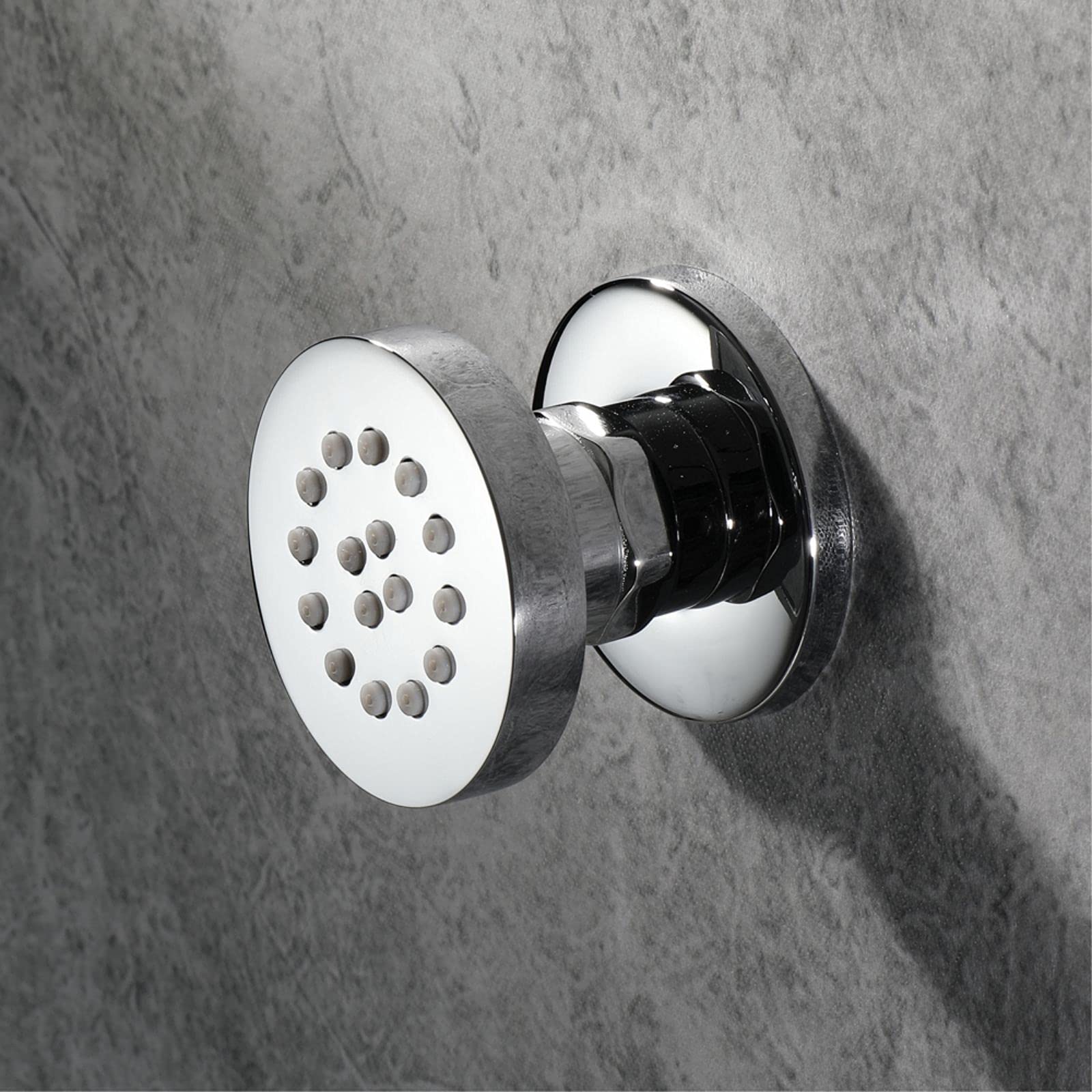 Jets de Pulvérisateur de Massage Ronde 2 Pouces Laiton Ensembles de Jet de Corps Mural Ajustable Latéral à Jet Buses de Massage Économie d'eau de Jets de Spa Réglables, Chrome,4 pcs