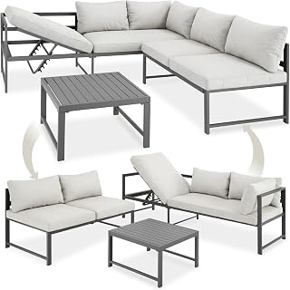 tectake® Set Salotto da Giardino in Alluminio, 3 Pezzi