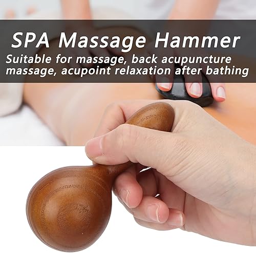 Miniatura 2 de Masaje de mano de madera, martillo portátil de masaje de aceite esencial de madera de teca, martillo de masaje de terapia de madera, herramienta de