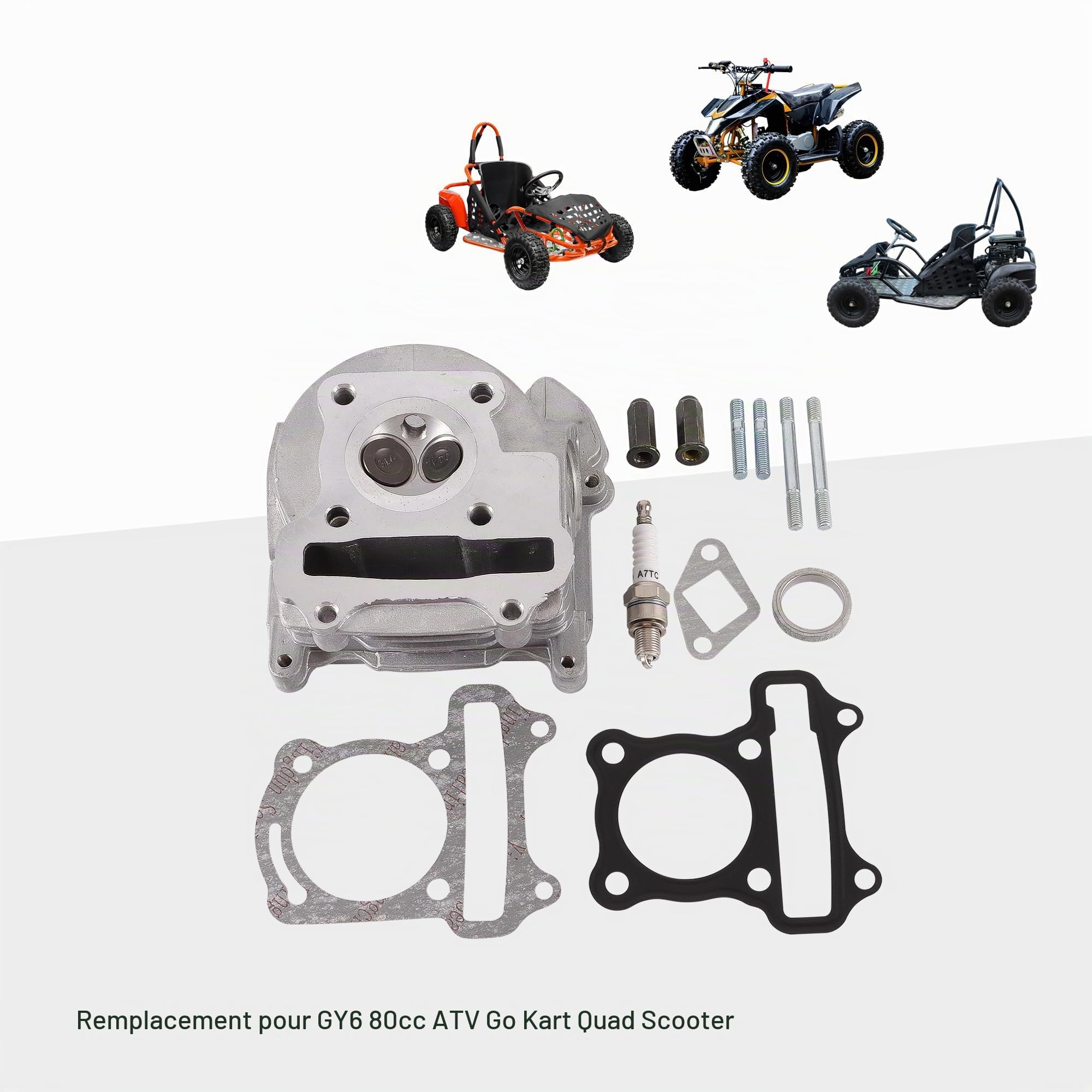 GOOFIT Soupapes de Culasse à Gros alésage 47 mm avec Joints de Rechange pour Gy6 80 CC ATV Go Kart Quad Scooter