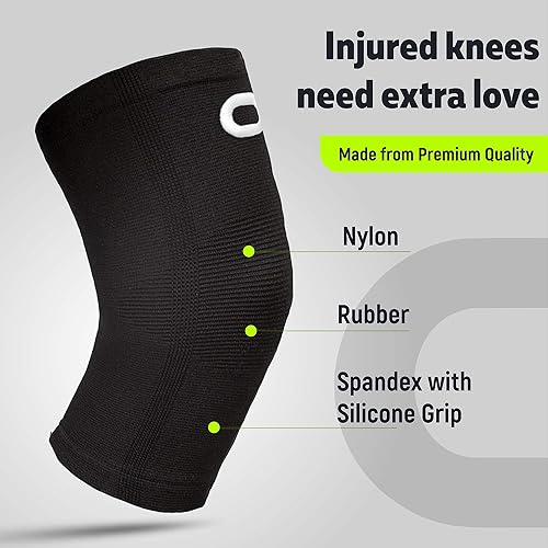 Miniatura 8 de Rodillera compresora para estabilizar rodilla (1 par), soporte instantáneo para deportes, correr, trotar, baloncesto, alivia el dolor de las