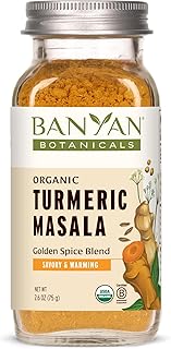 Banyan Botanicals Turmeric Masala Spice Mix – Organic Ayurvedic Spice Blend – Warming & Savory Cooking Spices with Organic Turmeric Powder – 2.6 oz – Non-GMO Sustainably Sourced Vegan