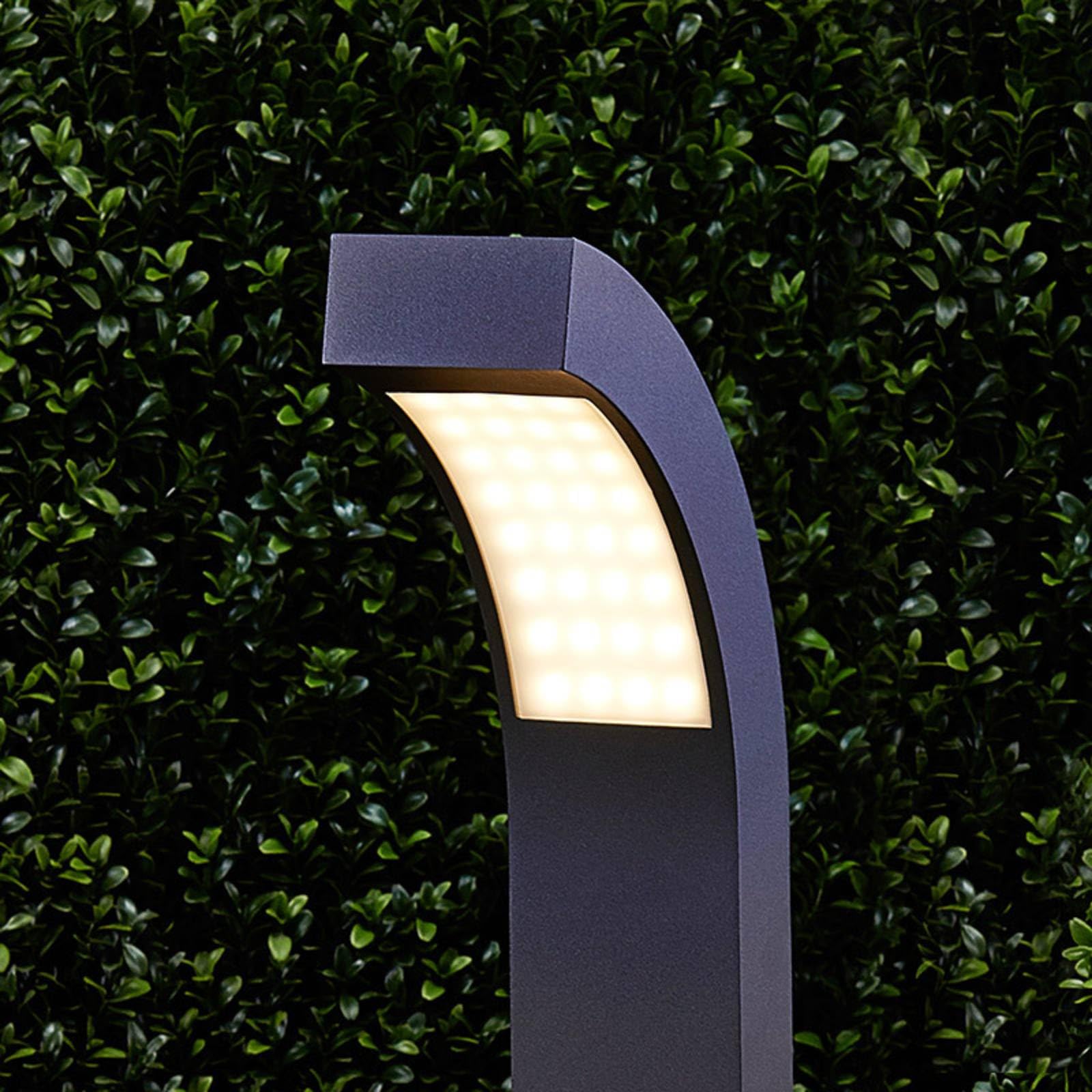 Lucande Lampada LED da esterni (Moderno) colore Nero, in Alluminio lampadina inclusa lampioncino paletto luminoso lampada viale lampione
