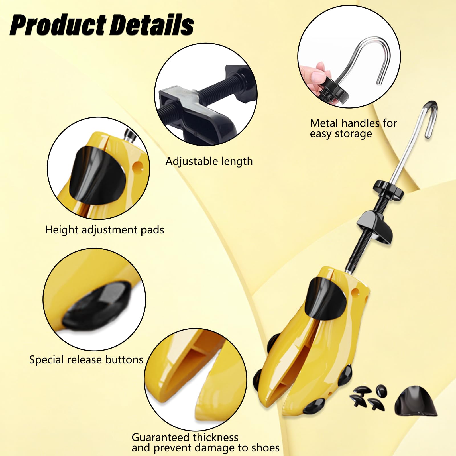Estirador de zapatos de pies anchos, árboles de zapatos para hombres y mujeres, expansor de zapatos ajustable de 4 vías