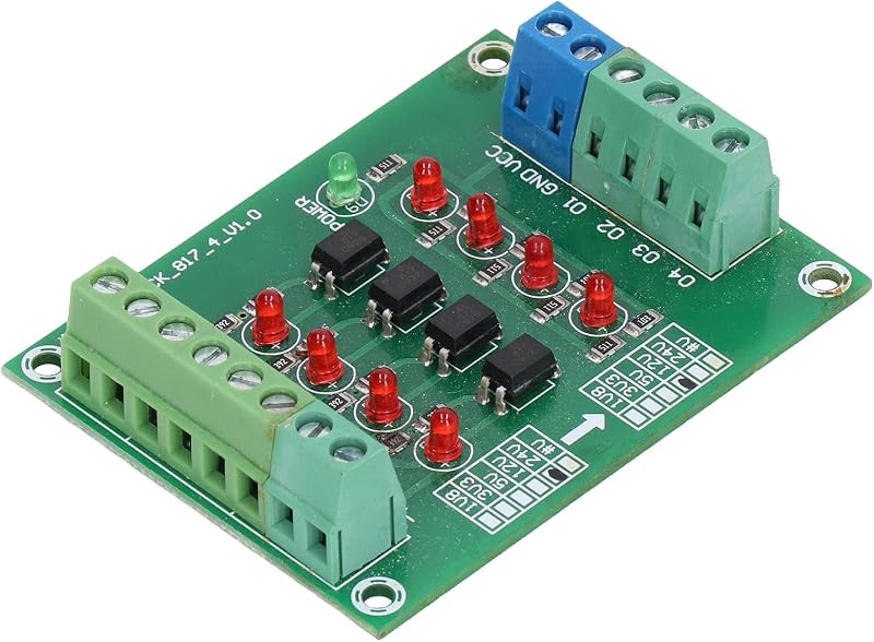 KIMISS Optocoupler Isolation Board 24V to 5V PLC Level Voltage Converter Module 4 Channel Professional Accessories, KIMISS7gxbhnk1cd