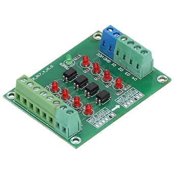 KIMISS Optocoupler Isolation Board 24V to 5V PLC Level Voltage Converter Module 4 Channel Professional Accessories, KIMISS7gxbhnk1cd