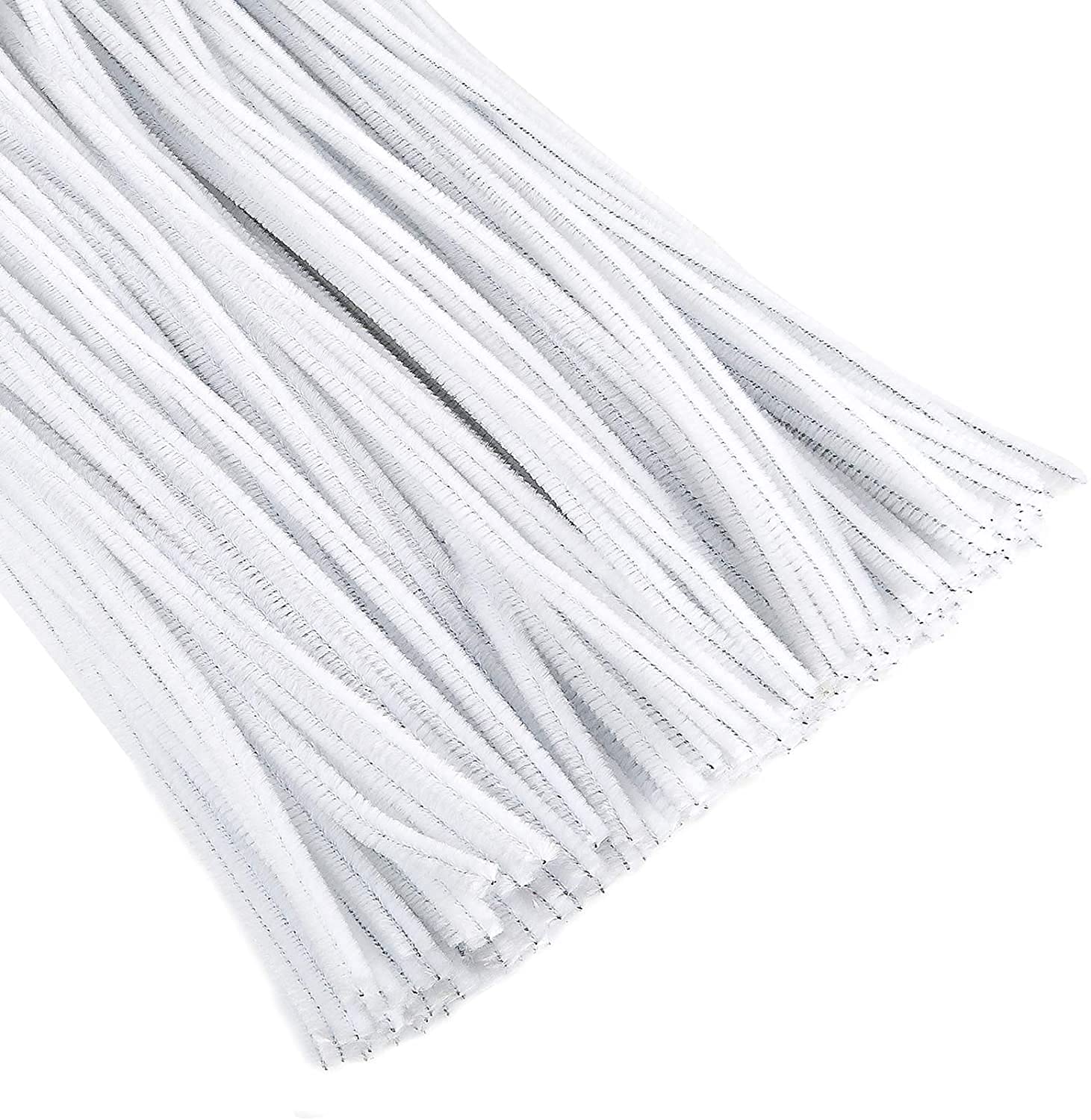 Pipe Cleaner for Hobby Crafts, Scrapbooking, DIY Accessory, Synthetic Pipe Cleaners (White, 50 pc)