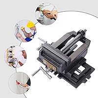 Vista 4 de Prensa de taladro de tornillo de banco cruzado de 6 pulgadas, prensa de fresado de banco negro, herramienta de sujeción para soporte de tornillo