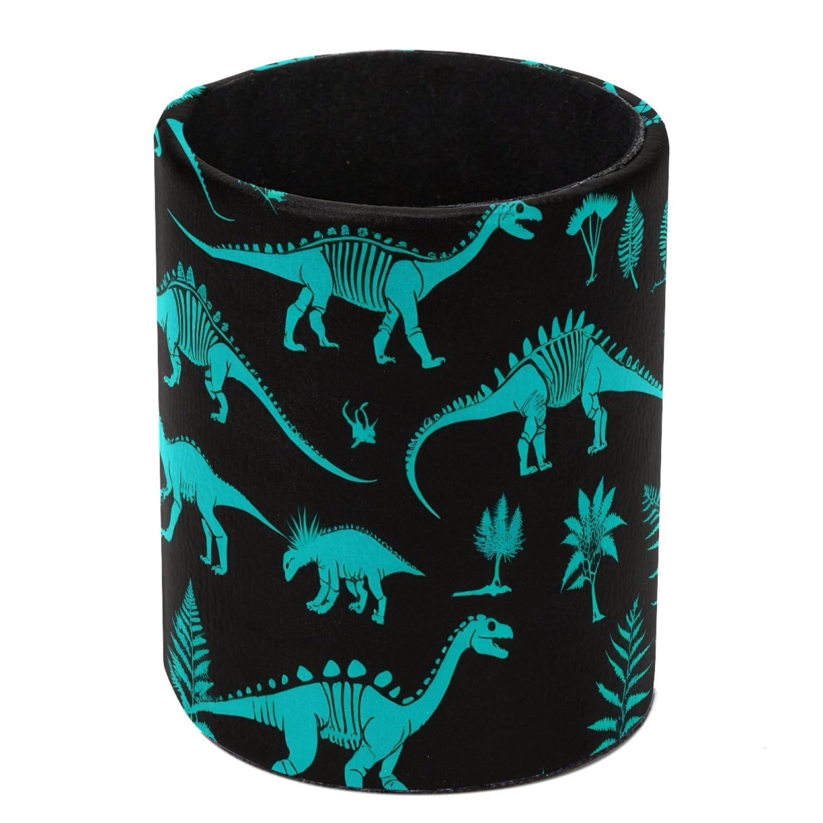 HEOEH Dinosaur Pen Holder for Desk, PU Leather Pencil Holder Pen Cup Marker Holder Makeup Brush Holders, Desk Accessories & Workspace Organizers for Home, Office
