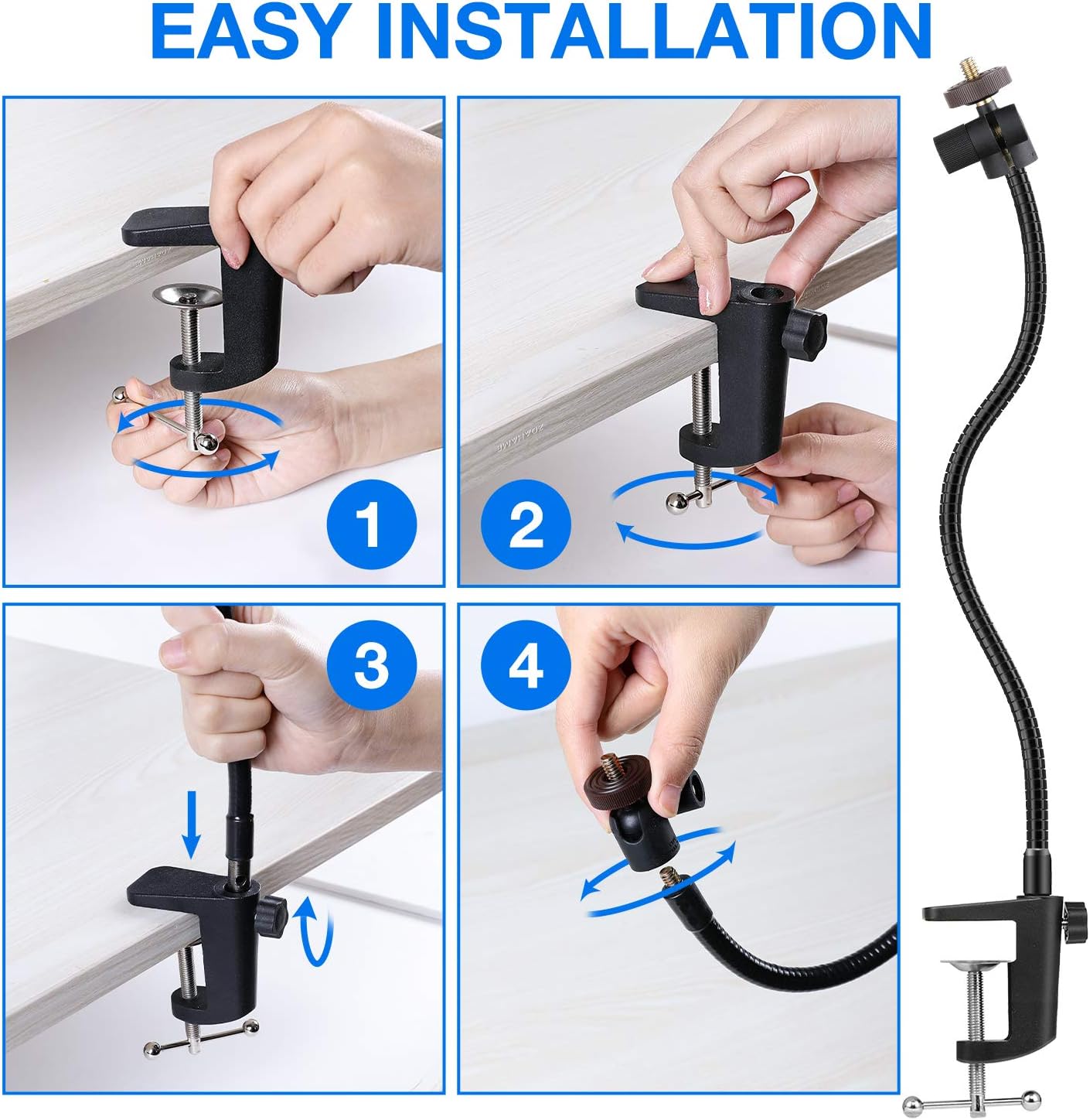 Best Seller FDKOBE Webcam Stand, Gooseneck Stand,Flexible Desk Mount Clamp Holder Stand for Webcam, Enhanced Desk Jaw Clamp for Logitech Webcam C920,C922,C922x,C930,C615,C925e,Brio 4K Super Cheap 🛒 FDKOBE Webcam Stand, Gooseneck Stand,Flexible Desk Mount Clamp Holder Stand for Webcam, Enhanced Desk Jaw Clamp for Logitech Webcam C920,C922,C922x,C930,C615,C925e,Brio 4K