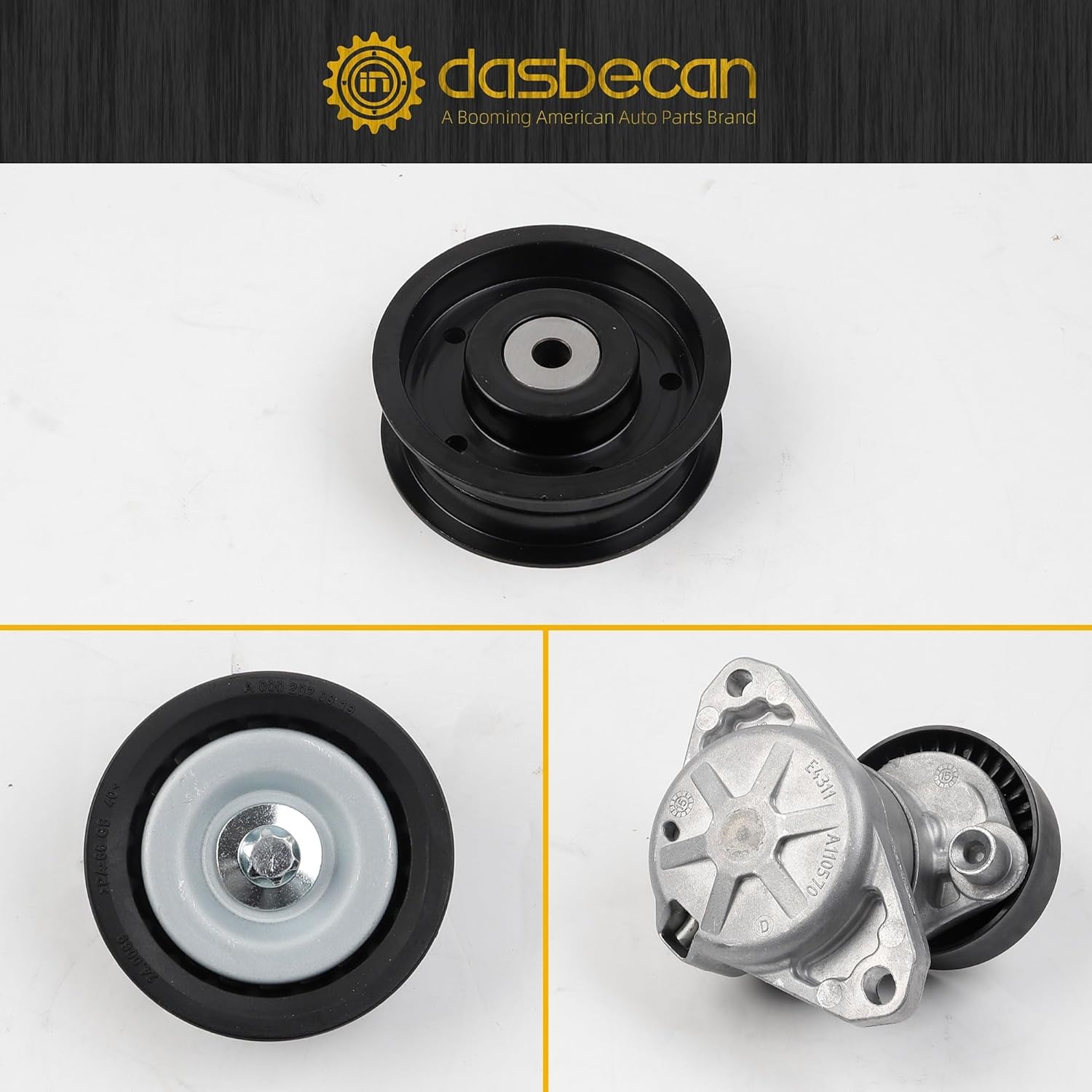 Dasbecan Engine Belt Drive Tensioner Pulley Kit Compatible with Mercedes-Benz C230 C280 C300 C350 CLK350 E350 GL450 ML350 ML550 S550 SLK350 2005-2011 2722021419 2722000270 2722021019 6pk2404