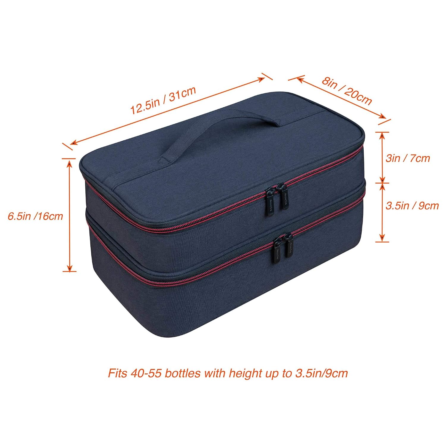 ButterFox Nail Polish Carrying Case Bag Storage Organizer, Fits 60-70 Nail Polish Bottles, Pockets for Manicure Accessories (Black)