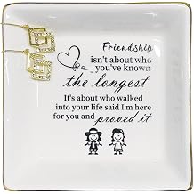 Friendship Gifts for Women Best Friends Birthday Gifts, Friend Gifts for Women Trinket Ring Dish Jewelry Tray for Friends Female Birthday Christmas Thanksgiving Mothers Day