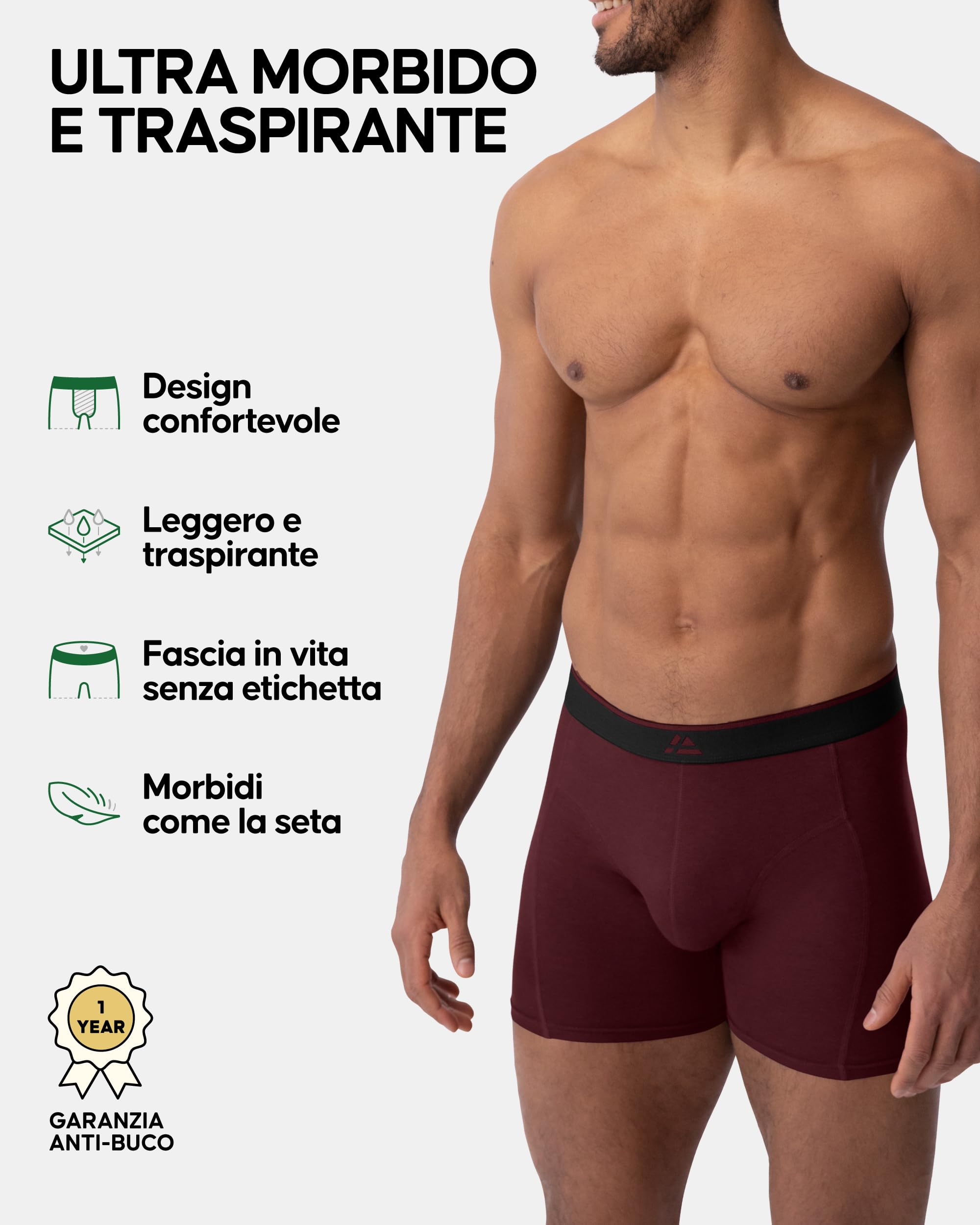 DANISH ENDURANCE Boxer Uomo in bambù Ultra Morbido, Mutande Boxer Bamboo Comodi, Traspiranti, con o Senza Apertura Frontale, 6 o 10 Paia