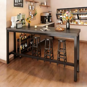 Multi-Purpose Counter Height Bar Table - Narrow Design for Small Spaces, Tall Pub Table for Kitchen Island, Living Room Sofa Table, or Hallway Entryway