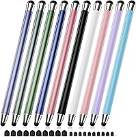 maylofi 10-Pack Stylus Pens for iPad iPhone Samsung Android - 2-in-1 Precision Dual Tip Touchscreen Stylus, Universal Capacitive (10 Colors)
