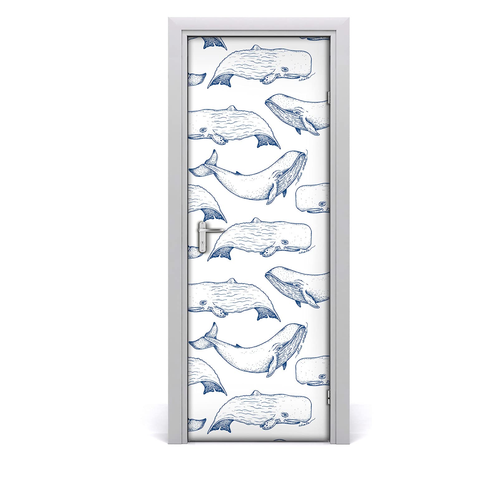 Décoration imperméable pour la porte papier peint autocollant 85x200 whale