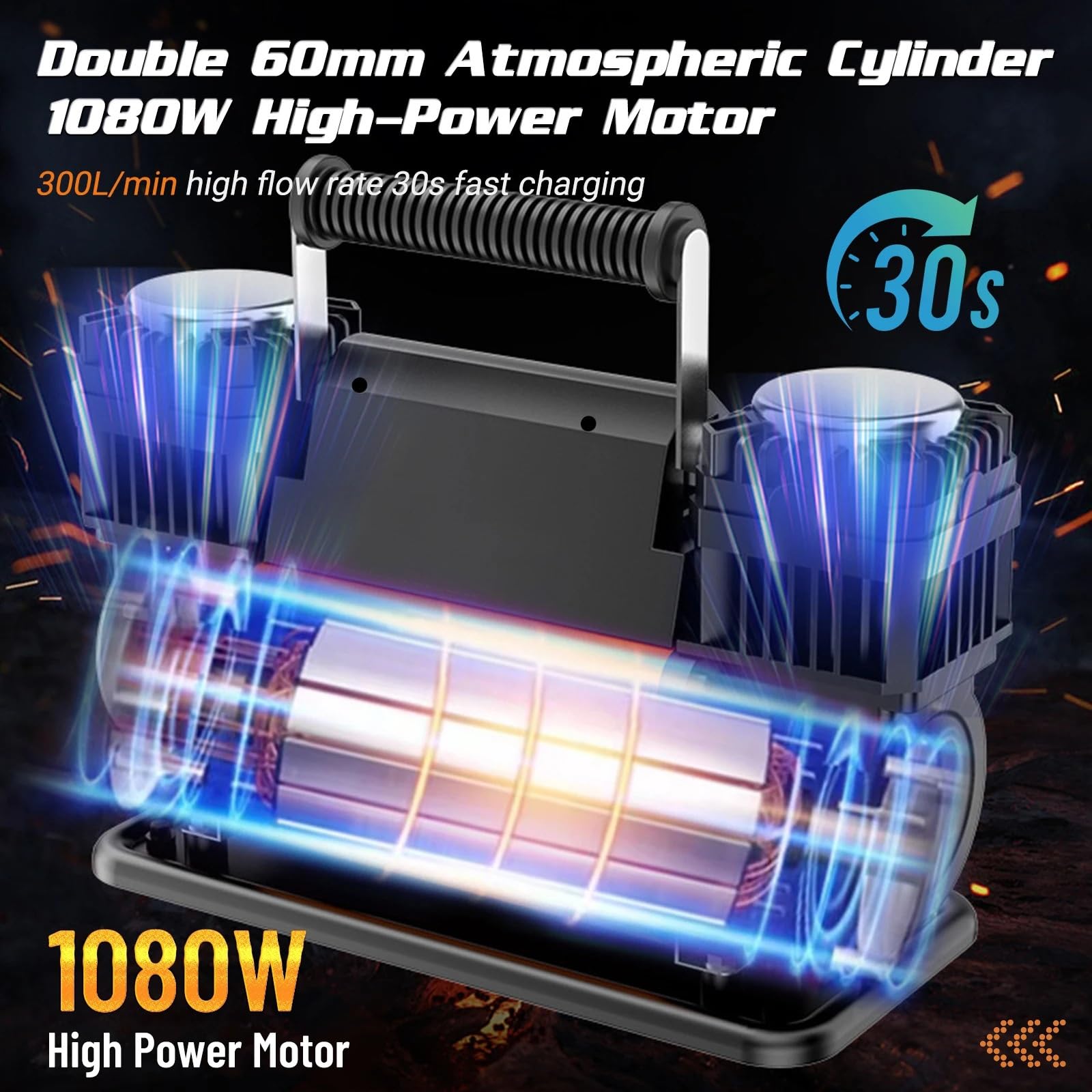 pompka do opon Inflator opon Kompresor Sprężarka powietrza Dwucylindrowa pompa powietrza 150PSI do samochodu SUV RV Truck Przenośne kompresory powietrza