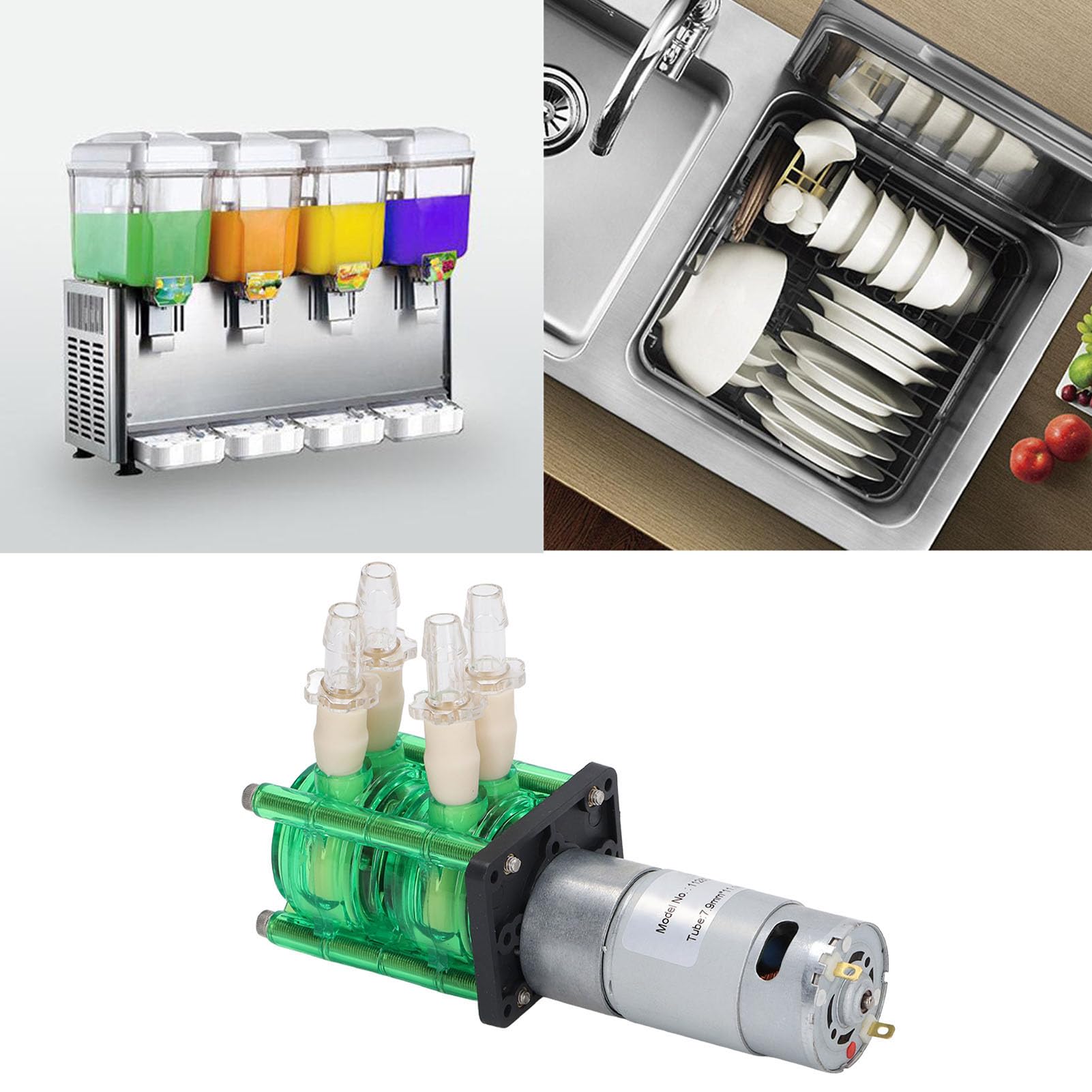 Bomba de agua líquida HaloVerde con diseño peristáltico de doble cabezal, caudal de 700 ml/min, motor de CC de 300 rpm para aplicaciones de acuario, laboratorio y bioingeniería (DC12V)