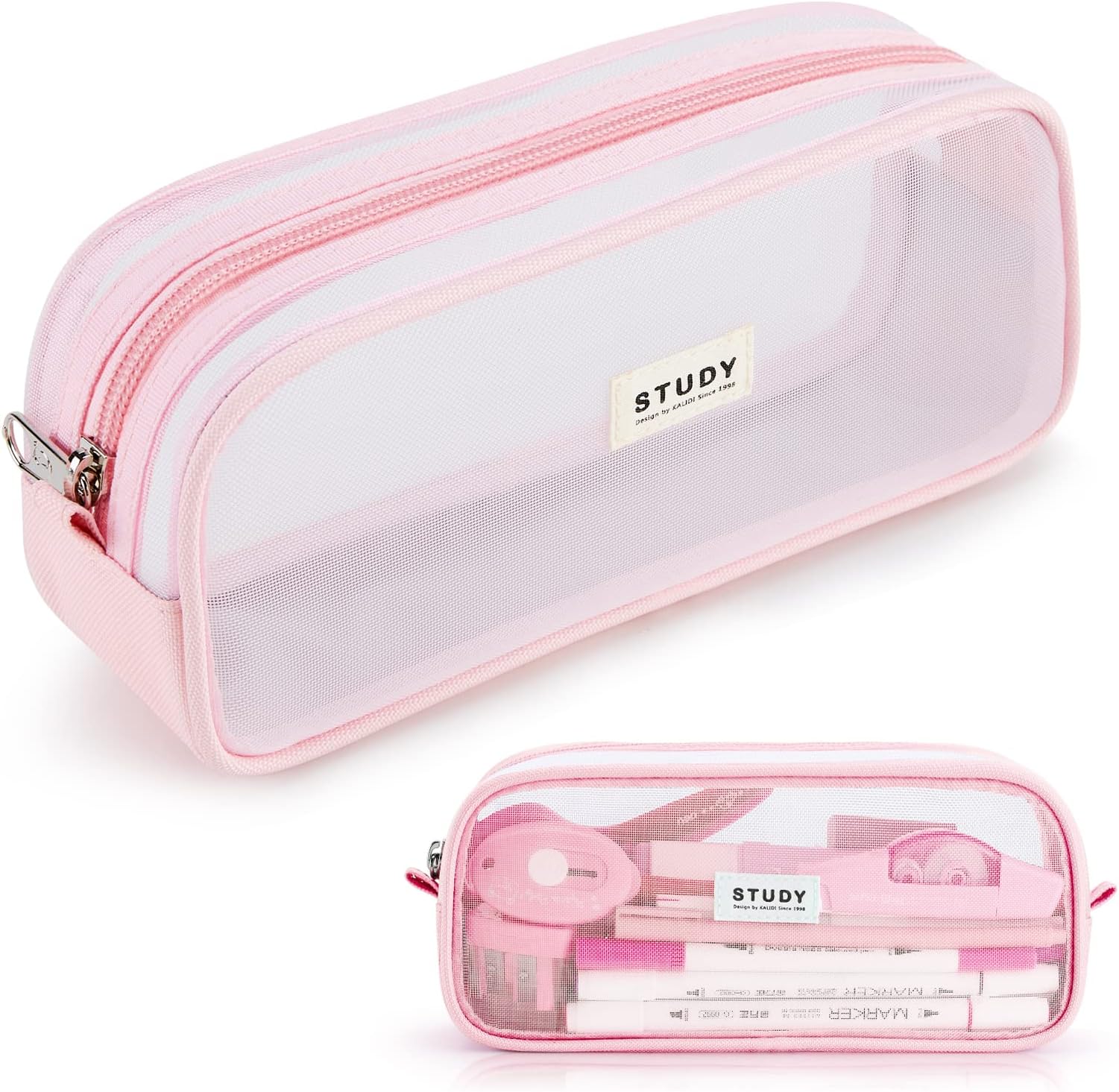 KALIDI Clear Pencil Case Large Pen Bag Stationery Pouch Cosmestic Make up Bag for Student School College Office