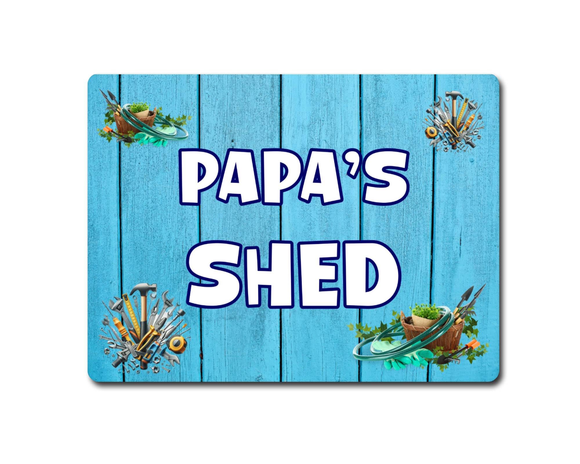 Decalarama Papa Garden Metal Sign Gift – Papa's Shed - Cute Fun Novelty Aluminium Present
