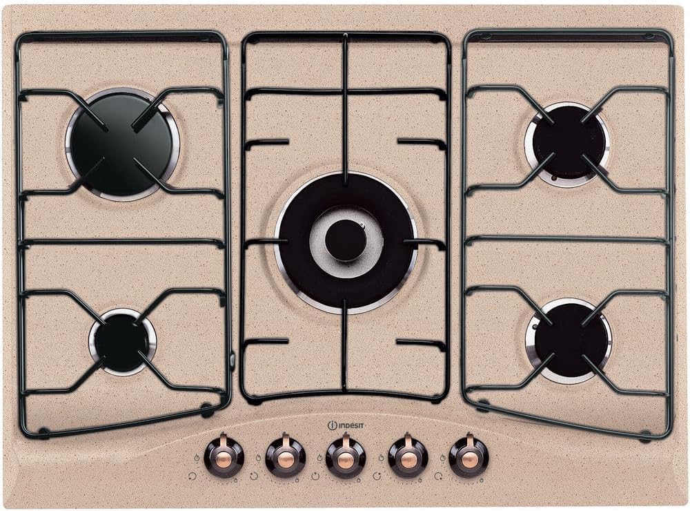 Indesit BB 752 /I (AV) - Piano cottura a gas da 70 cm, 5 fuochi, colore Avena Indesit BB 752 /I (AV) - Piano cottura a gas da 70 cm, 5 fuochi, colore Avena