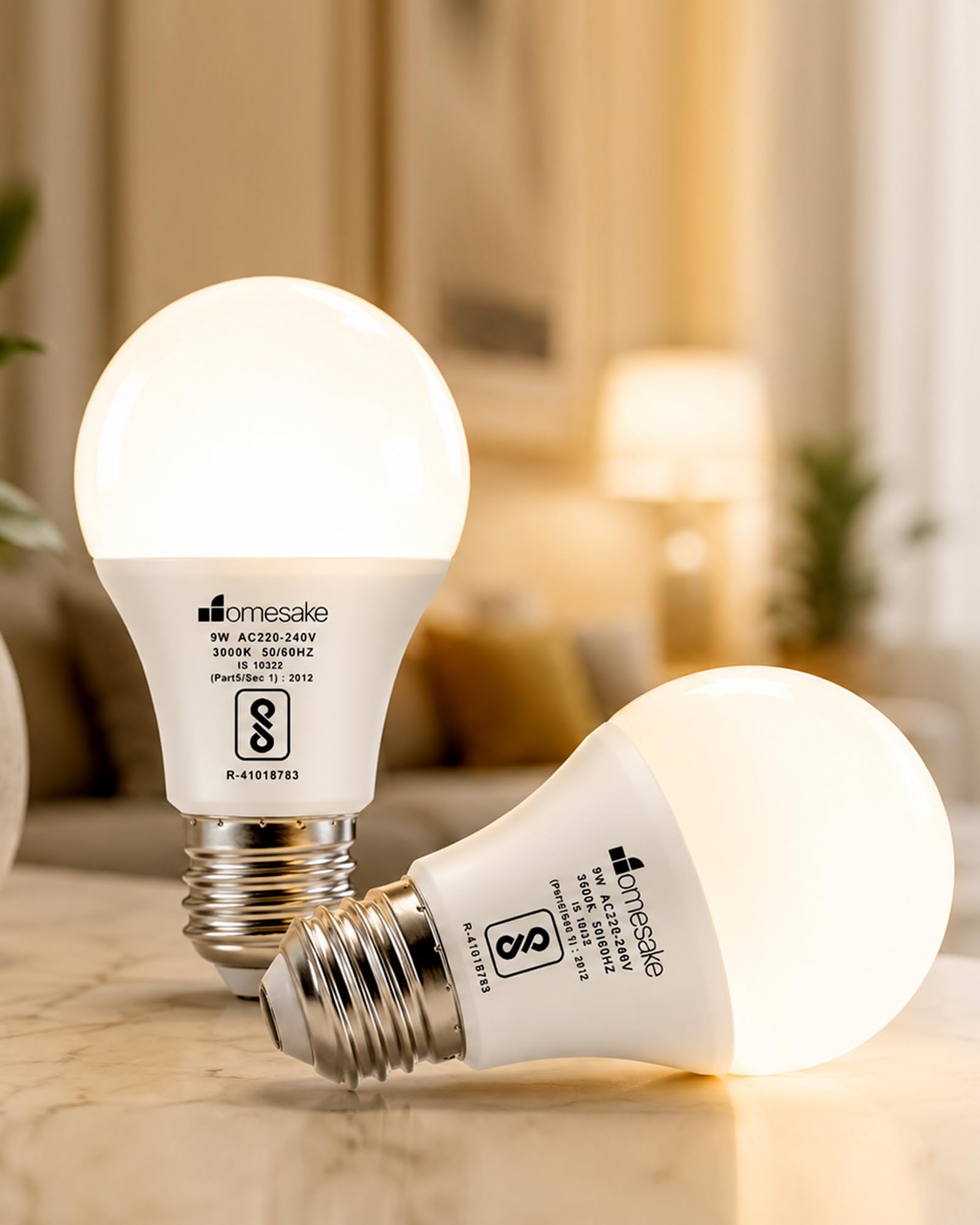 Homesake® Polycarbonate Base E27 9-Watt LED Bulb, bulbs for home, 3000K Warm White, Wall Ceiling Pendant Bulb, lights, bathroom, kitchen, office, Living Room Led Bulb, Set of (2)-image-41