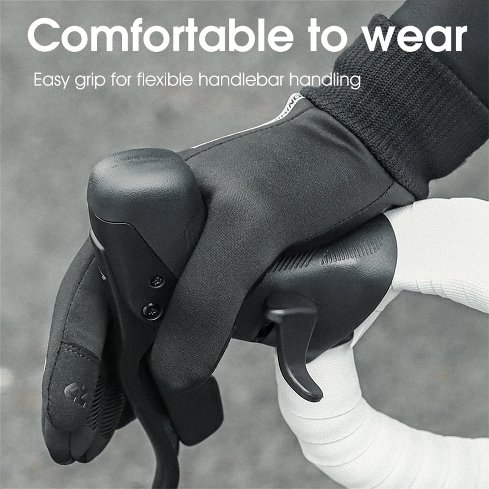Gants d'escalade Gants Thermiques d'hiver for Hommes, Cyclisme, Coupe-Vent, Doigt Complet, vélo de Route, équipement de Sport Chaud pour Escalade(XL)
