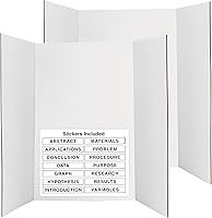 Vista 10 de Tablero de Presentación Tríptico Blanco de 36" x 48" (Paquete de 24) Subtítulos de Ciencia Autoadhesivos Incluidos - Tablero de Exhibición Ligero