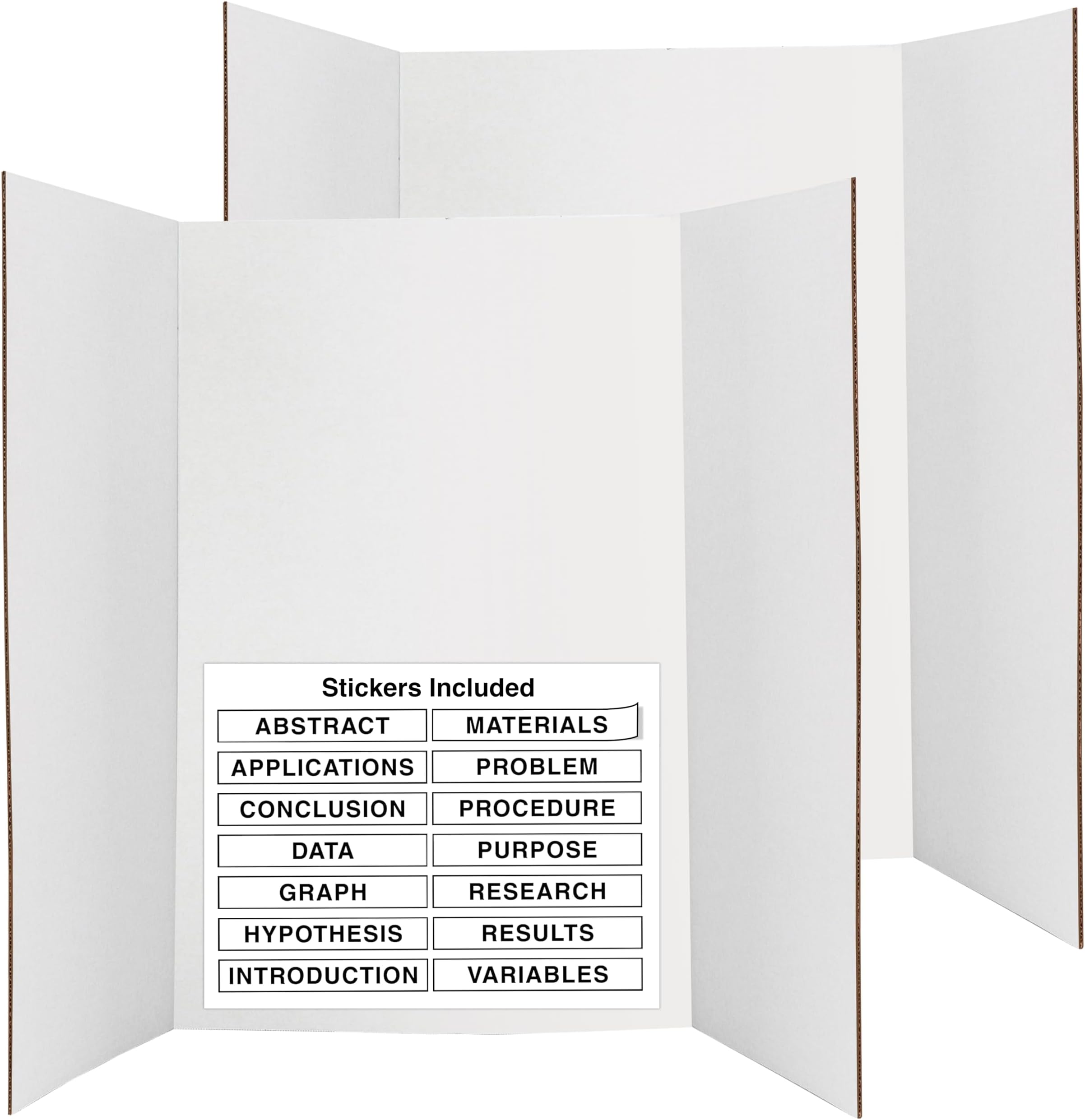 White Tri-Fold Presentation Board 28" X 40" Display Exhibition Board Lightweight and Portable with Smooth Surface Great Business presentations (Pack of 2) - by Emraw