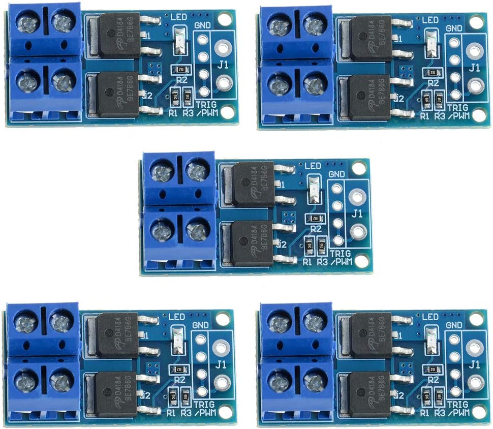 5PCS DC 5V-36V 15A(Max 30A) 400W Dual High-Power MOSFET Trigger Switch Drive Module 0-20KHz PWM Adjustment Electronic Switch Control Board Motor Speed Control Lamp Brightness Control
