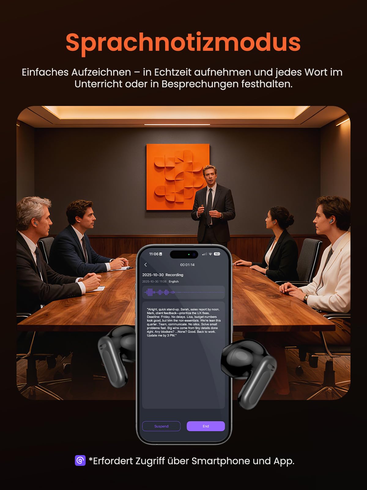 NE20 Übersetzer Kopfhörer, 3-in-1 Übersetzungskopfhörer 165 Sprachen mit App, 7 Übersetzungsmodi Echtzeit Übersetzer Ohrhörer, Bluetooth 6.0 Übersetzer Kopfhörer für Lernen, Business