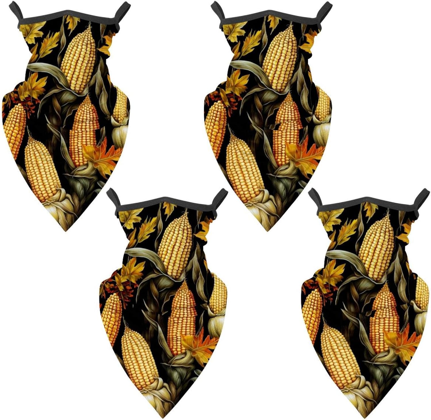 4 Pieces Thanksgiving Corn Neck Gaiter Bandana Face Mask, Sun Cooling Scarf Gator Cover Head for Men Women