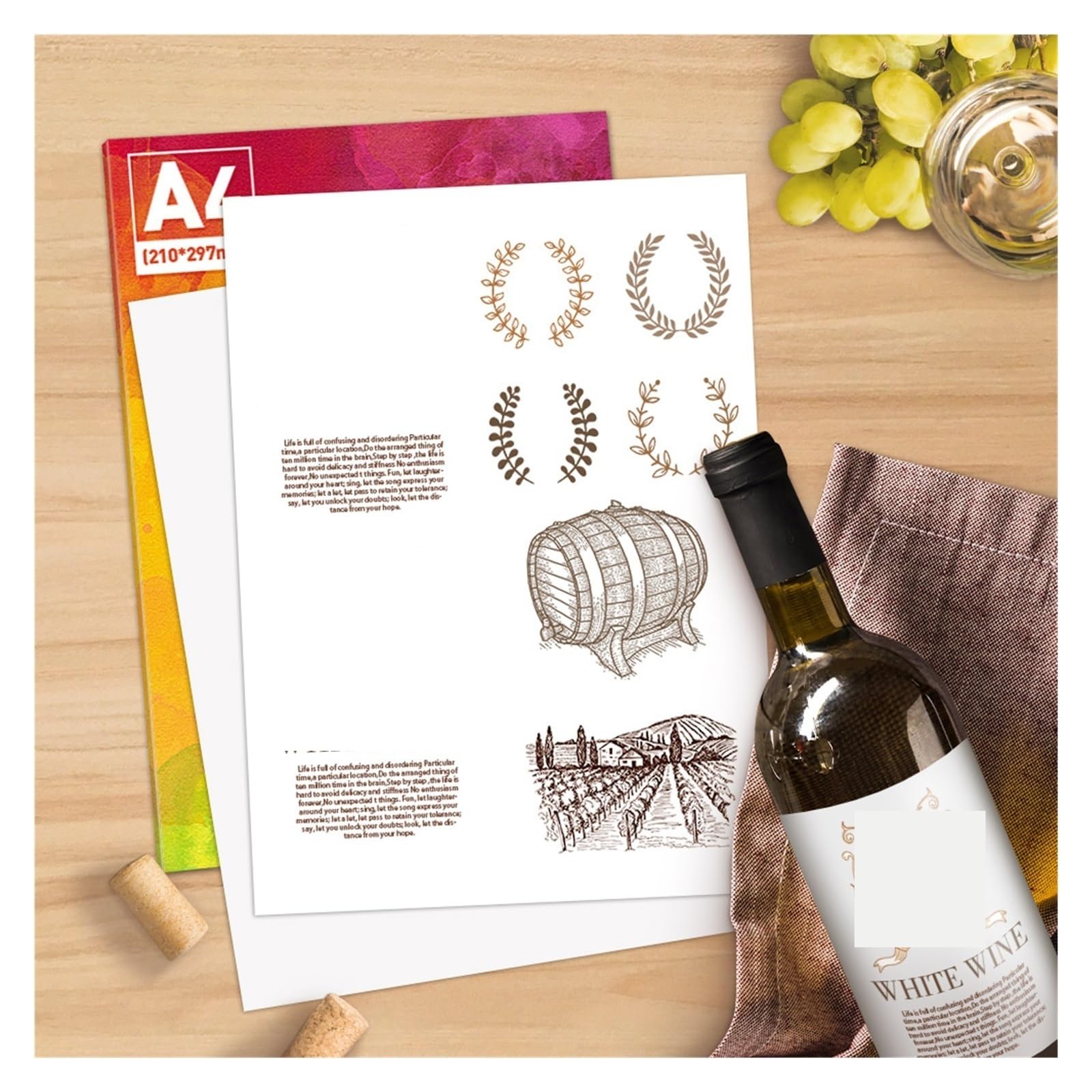 DAVBIR 10/50 Blatt A4-Aufkleber-Druckerpapier, mattes silbernes Papieraufkleber, selbstklebendes Etikett, wasserdicht, for Tintenstrahl-Laserdrucker perfection (Color : 50 Sheets)