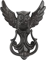 Earl Diamond Heavy Duty Cast Iron Owl Door Knocker - Rustic Black for Front Door, Garden, Farmhouse Decor