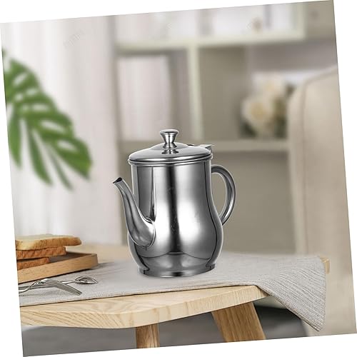 Miniatura 6 de Healeved Colador de aceite contenedor de grasa de tocino con colador contenedor de grasa de acero inoxidable y soporte de aceite para restaurante