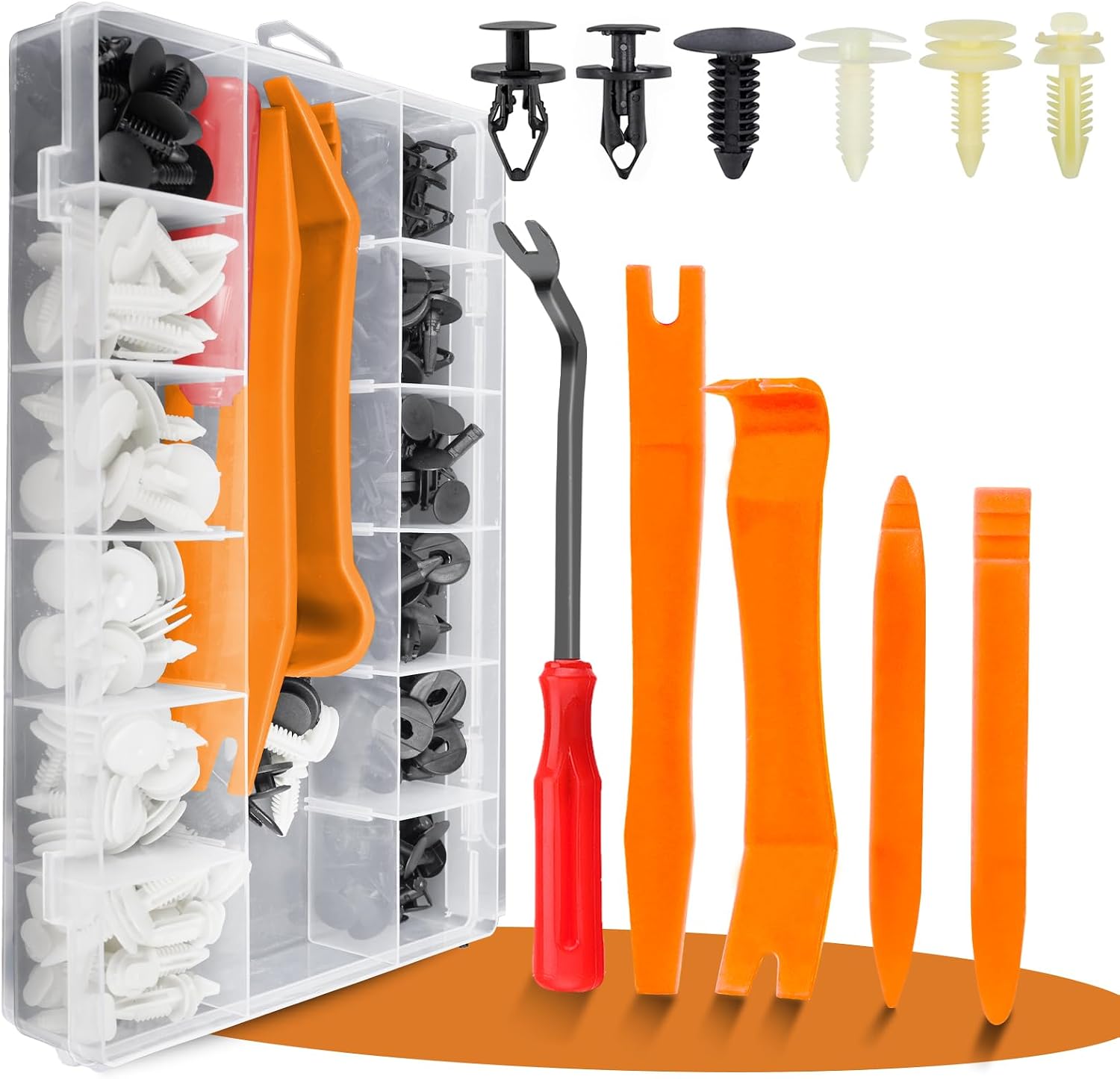 OTUAYAUTO 121PCS Fender Clips for 07-22 Jeep Wrangler JL JK & 05-10 Grand Cherokee, Plastic Rivets Fasteners Push Retainer Kit, Grill Bumper Push Pins 6503598, 6030441, 6506007AA, 68039280AA