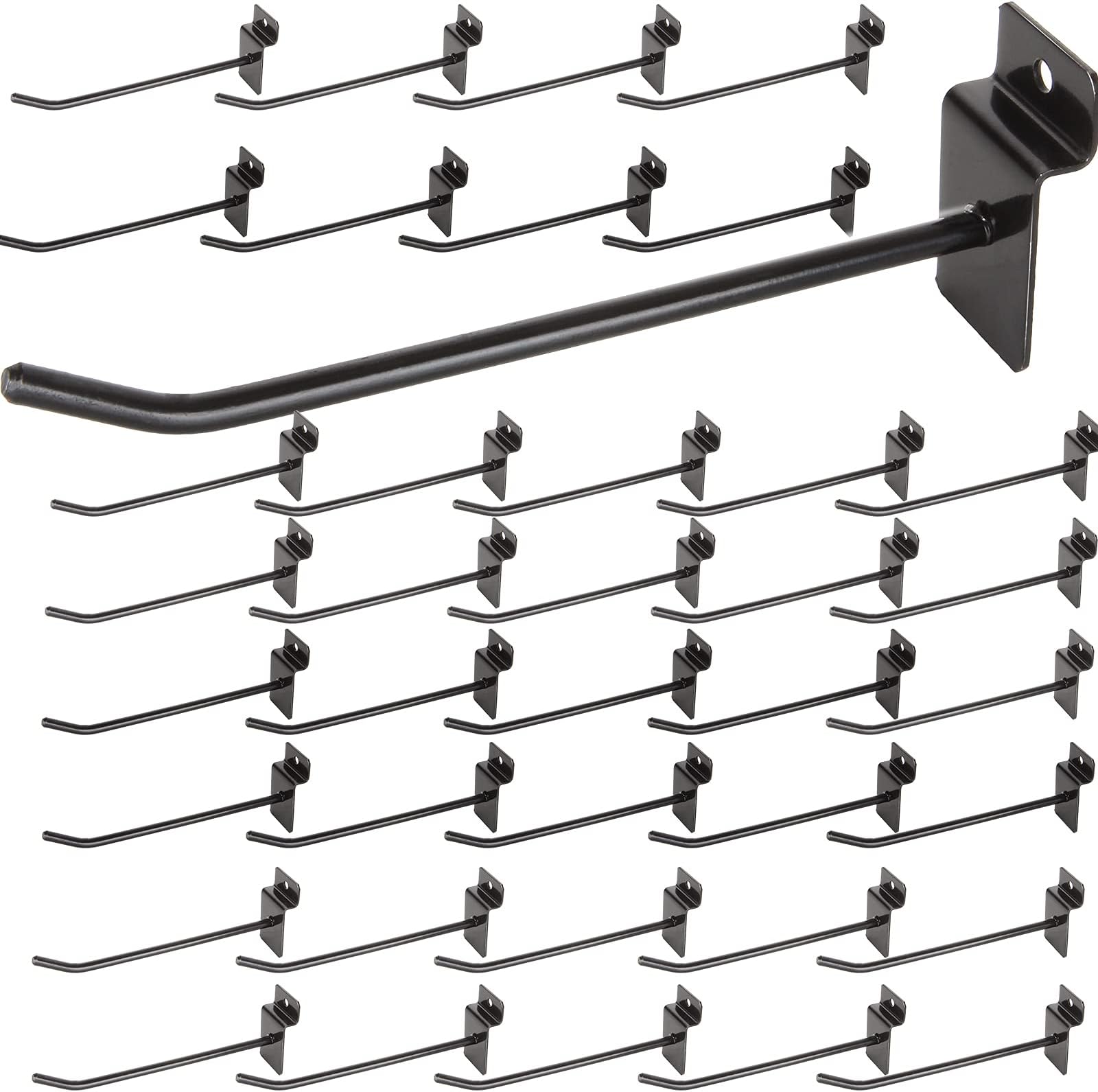 8" Black Slatwall Hooks