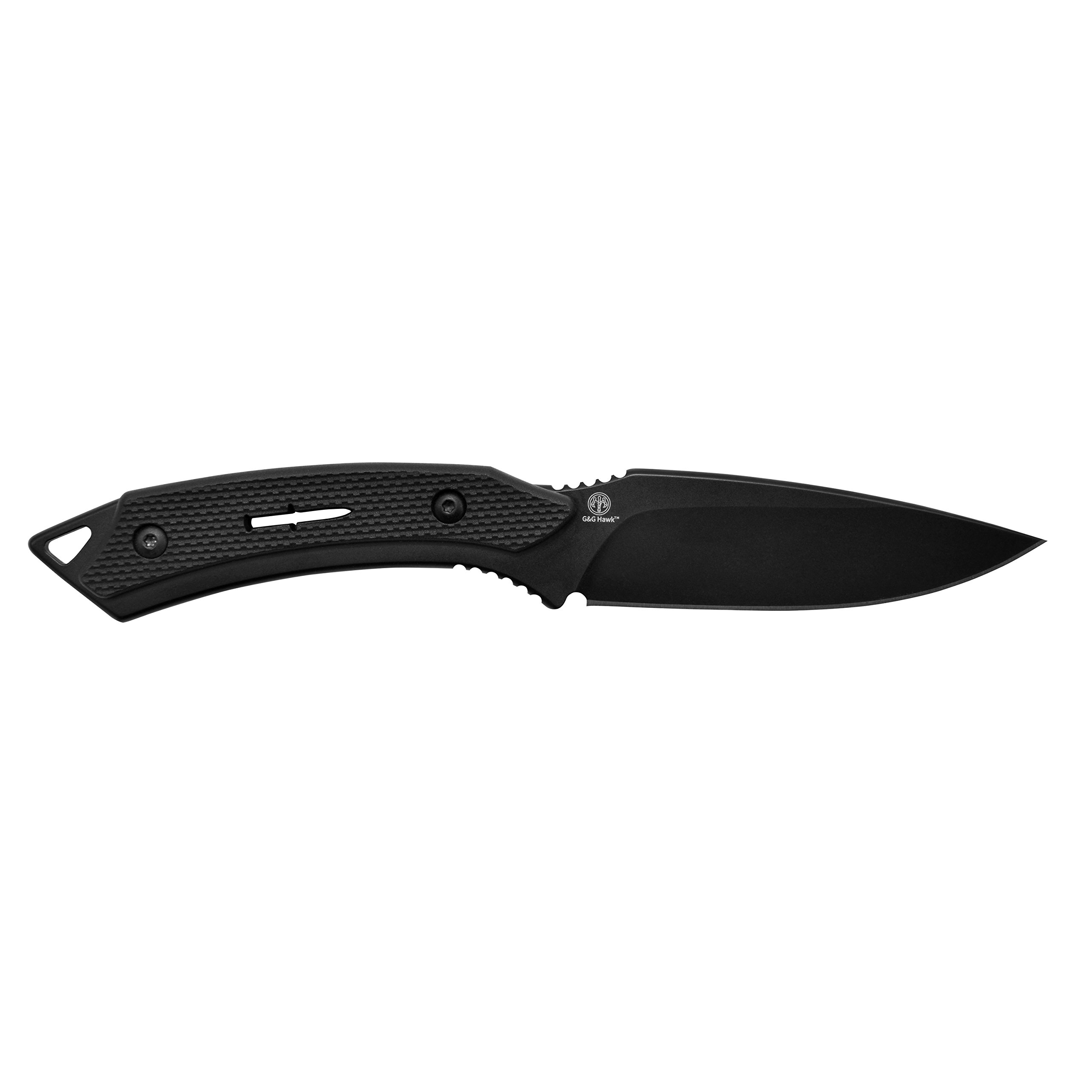 Camillus Coltello Animal, con fodero in nylon balistico, lama in acciaio 440 in carbonitruro di titanio da 8,9 cm, impugnatura GFN, nero, 19,7 cm