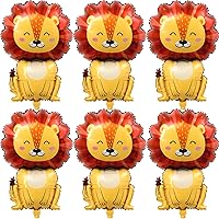 Vista 47 de 9 Pcs Zebra Elephant Jungle Safari Balloons Foil Helium Monkey Lion Zebra Giraffe Leopard Crocodile Bee Fox Shaped Animal Balloons for Wildlife