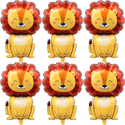 Vista 7 de Globos de abeja, 6 piezas de globos de aluminio con forma de helio para fiesta de animales de dibujos animados para selva safari temática telón