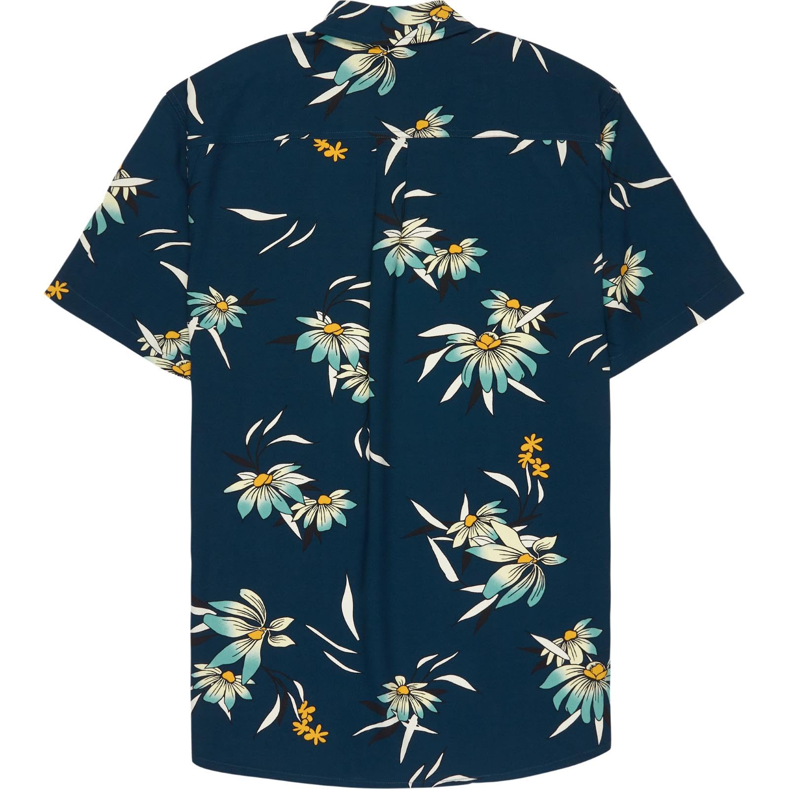 Quiksilver Camisa de manga corta con estampado floral costero para hombre