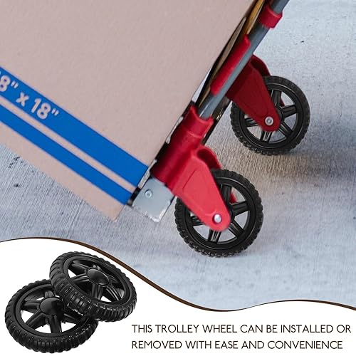 Miniatura 2 de Ruedas de repuesto para carrito de compras, ruedas de metal, ruedas de escalada de escaleras, ruedas giratorias resistentes para carrito de