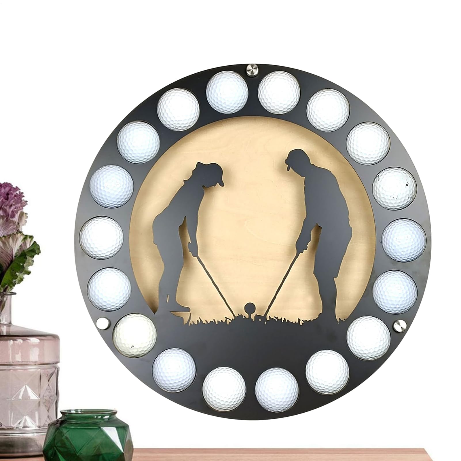 Escaparate de pelota de golf – Estante de pared de hierro, soporte de marco coleccionable, organizador de golf acrílico con construcción robusta, almacenamiento exquisito para golfistas