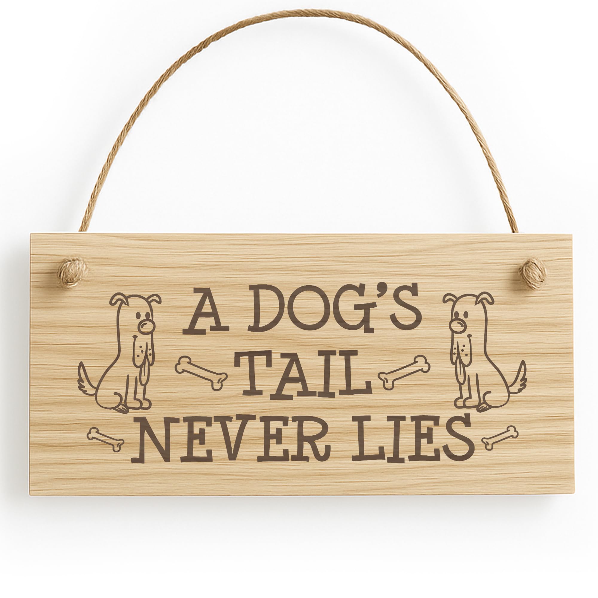 Red Ocean Dog's Tail Never Lies Pet Lover Animal Dog Gift Hanging Plaque Garden Home Sign