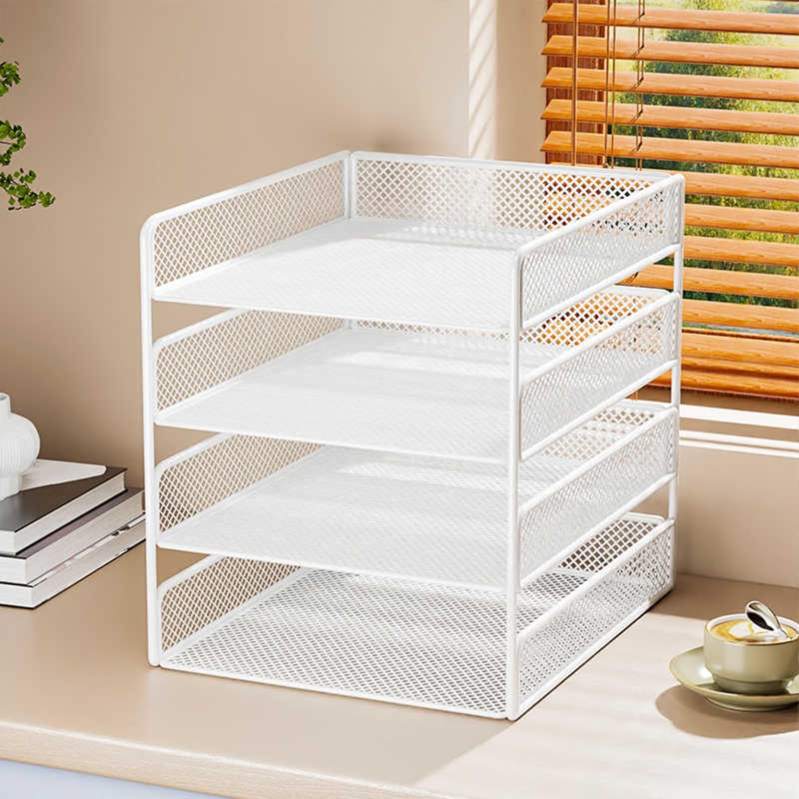Organizador de Escritorio, Malla Organizador Estacionario, Organizador Versátil, Opciones de Almacenamiento, Almacenamiento de Escritorio Simple(Black,26x46cm/10.2x18.1in)