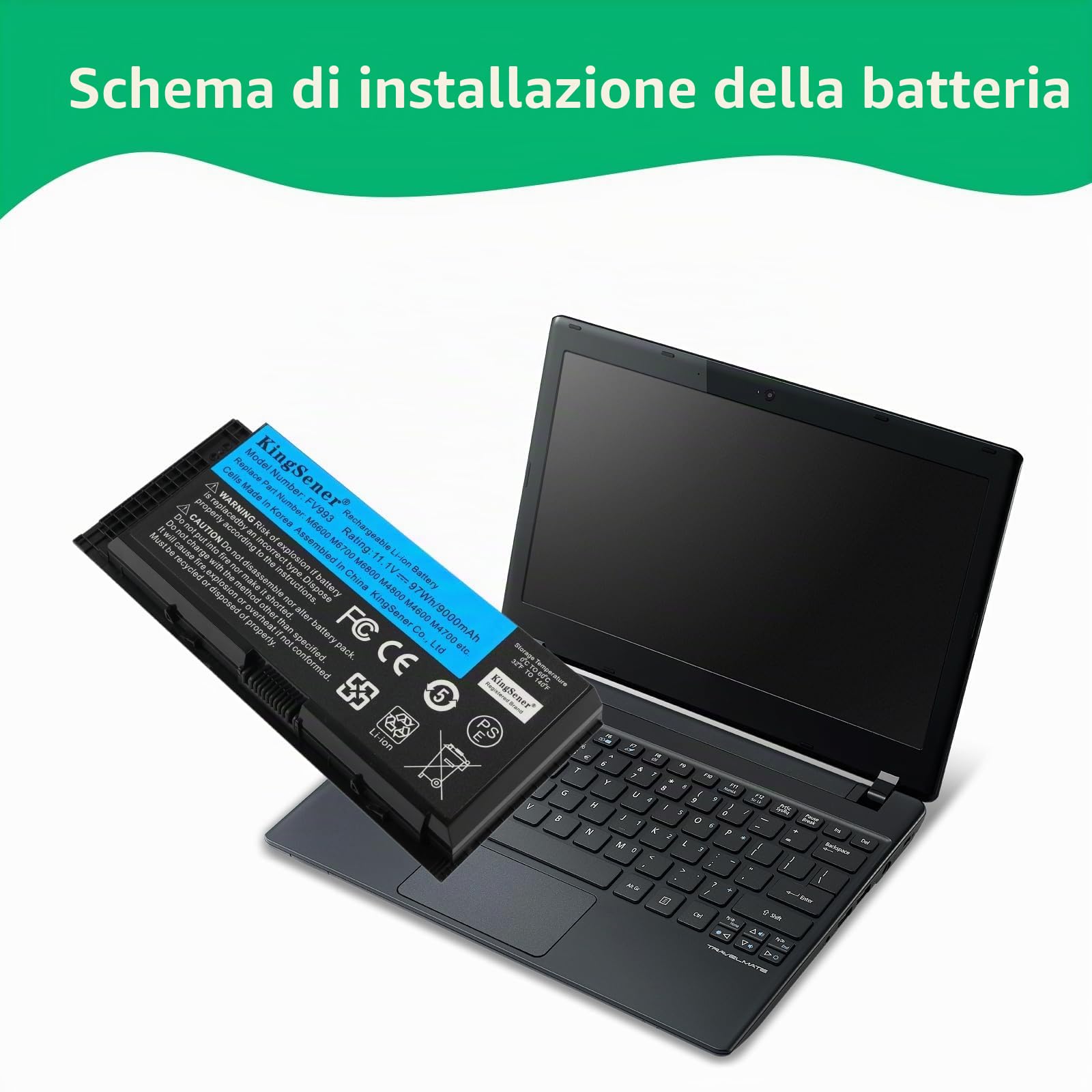 FV993 Batteria per Laptop per DELL Precision M6600 M6700 M6800 M4800 M4600 M4700 97WH