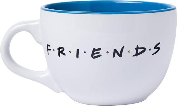 Silver Buffalo Friends Doodle Logo Soup Ceramic Mug, 1 Count (Pack of 1), white, 24 fluid ounce