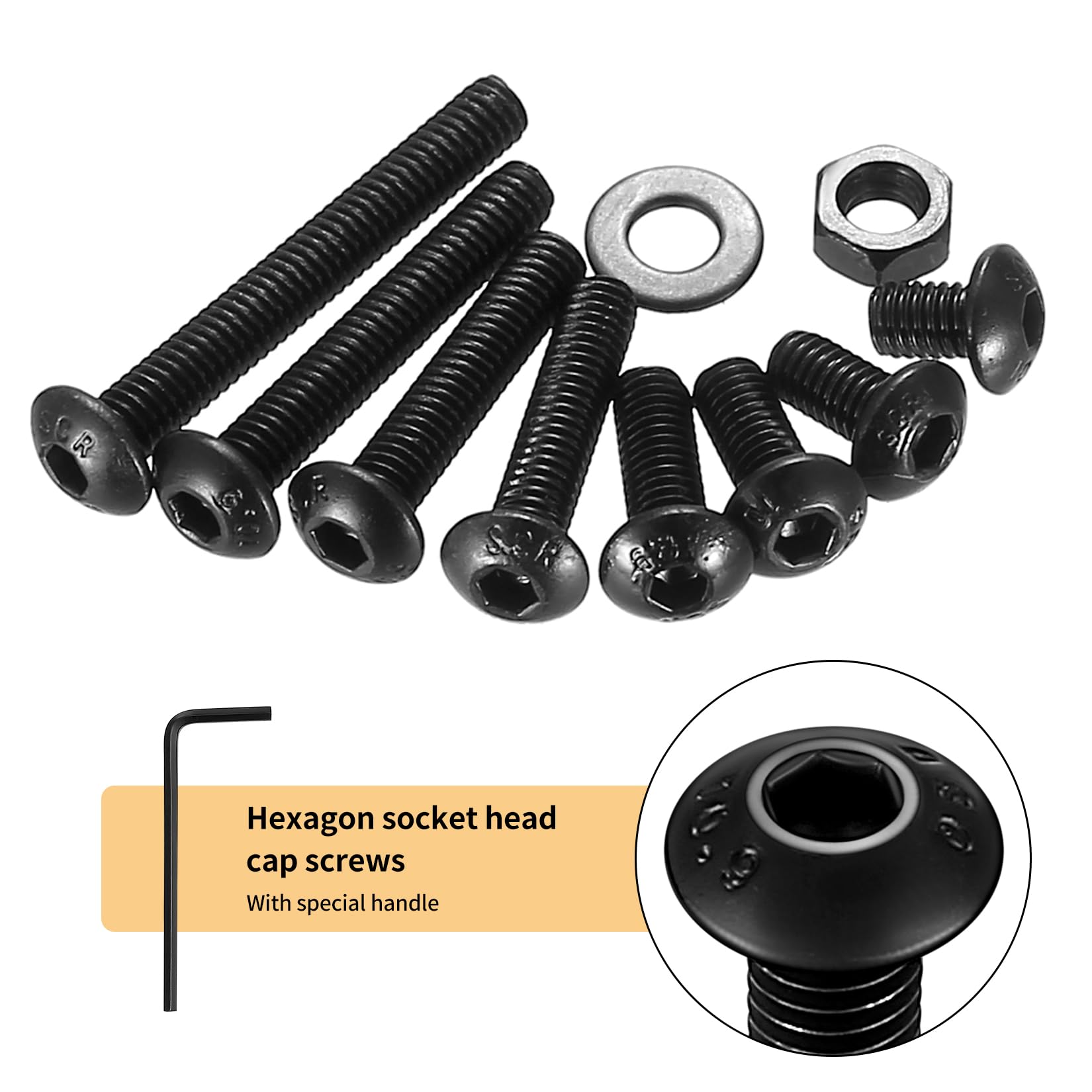 630 Pcs M4 Nuts and Bolts Set, Hex Socket Button Head Cap Screws - Image 3