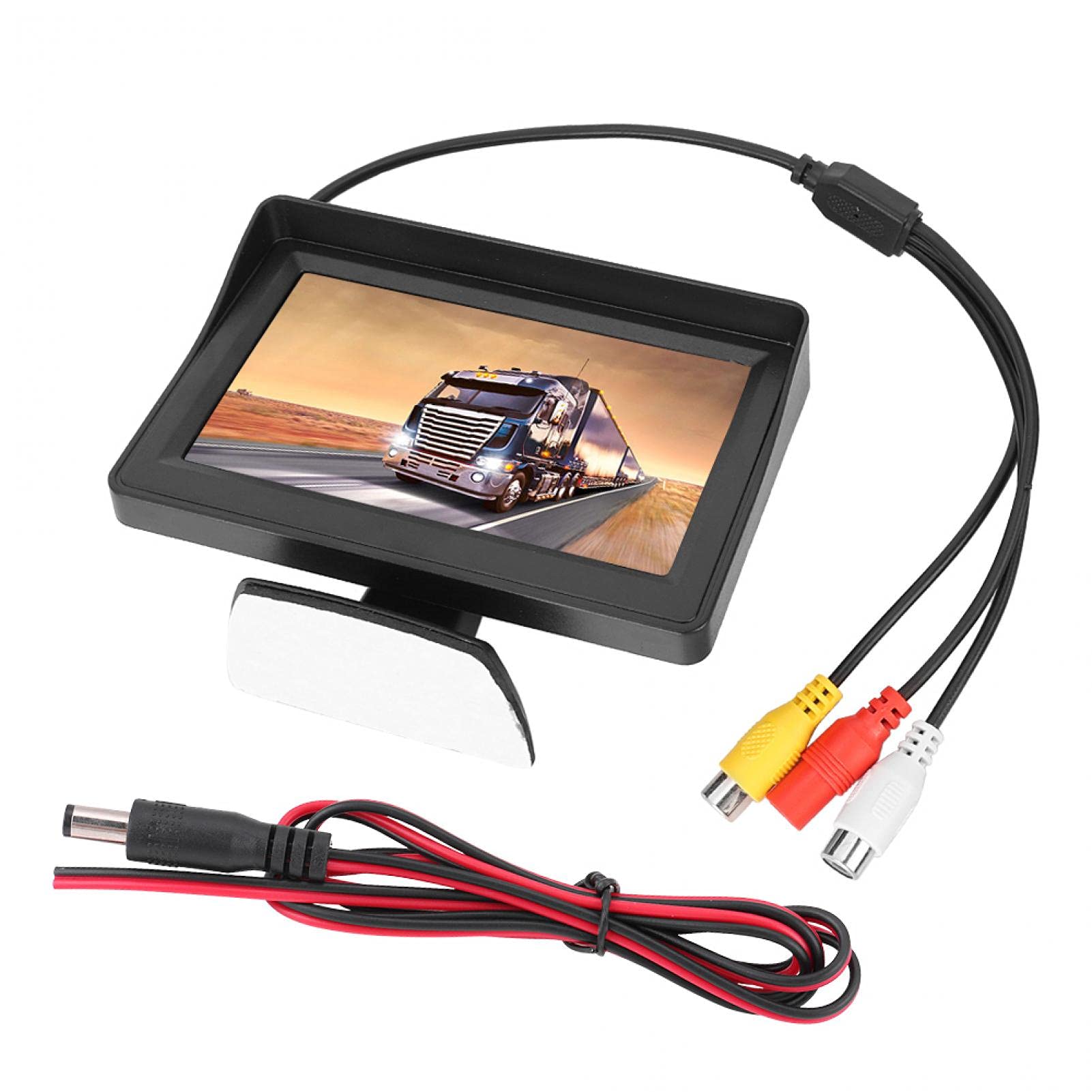 Monitor LCD per auto, display, Dc 9V-35V 3W 4.3in Display LCD per monitor per auto con ingresso AV ultrasottile a 2 vie per telecamera di retromarcia di backup